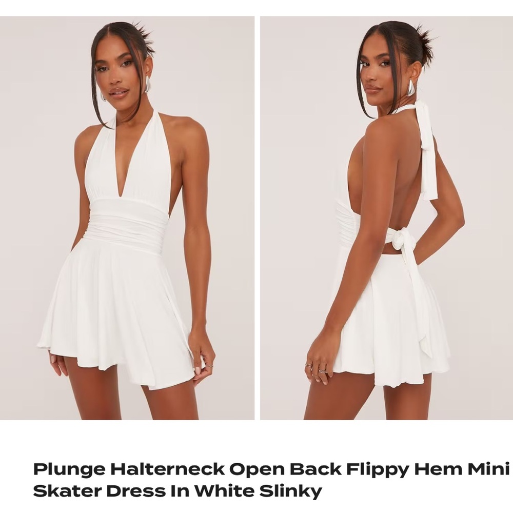 EGO White Halterneck Mini Dress